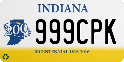 IN license plate 999CPK