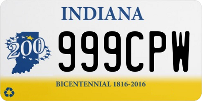IN license plate 999CPW