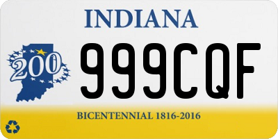 IN license plate 999CQF