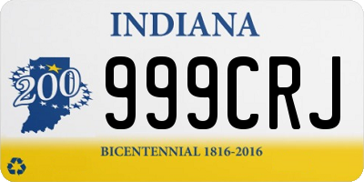 IN license plate 999CRJ