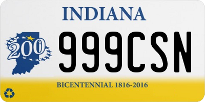 IN license plate 999CSN