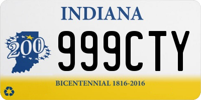 IN license plate 999CTY