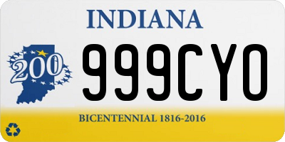 IN license plate 999CYO