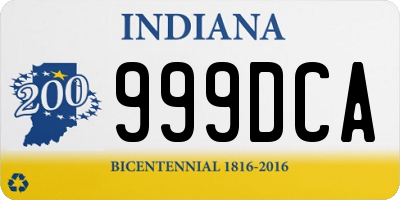 IN license plate 999DCA