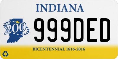 IN license plate 999DED