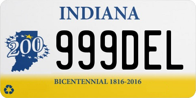 IN license plate 999DEL