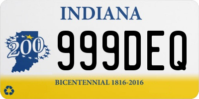IN license plate 999DEQ