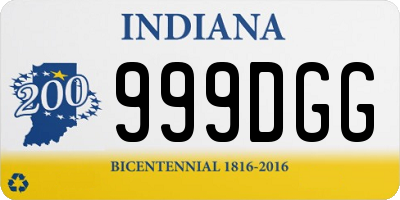 IN license plate 999DGG