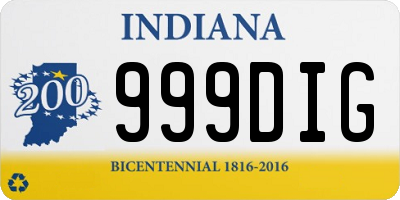 IN license plate 999DIG