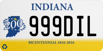 IN license plate 999DIL