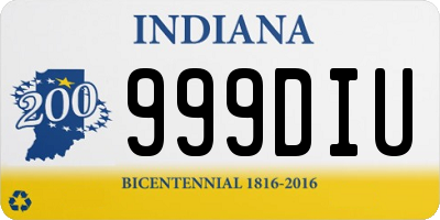 IN license plate 999DIU