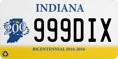 IN license plate 999DIX