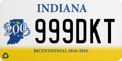 IN license plate 999DKT