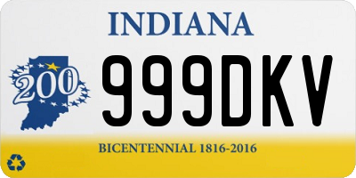 IN license plate 999DKV