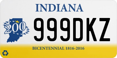 IN license plate 999DKZ