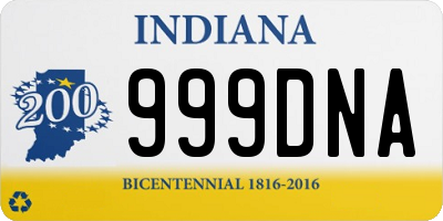 IN license plate 999DNA