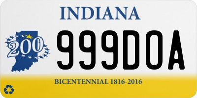 IN license plate 999DOA