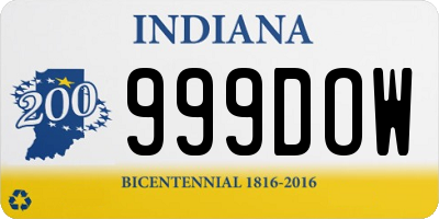 IN license plate 999DOW