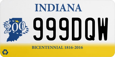 IN license plate 999DQW