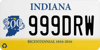 IN license plate 999DRW