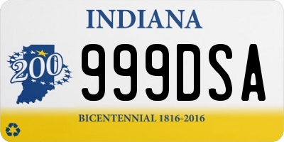 IN license plate 999DSA