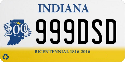 IN license plate 999DSD