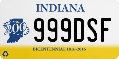 IN license plate 999DSF