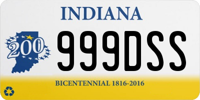 IN license plate 999DSS