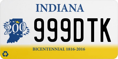 IN license plate 999DTK