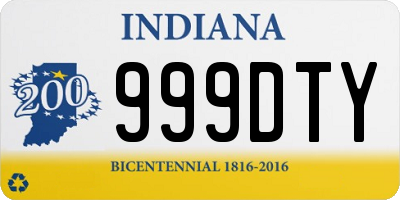 IN license plate 999DTY