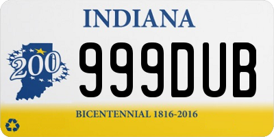 IN license plate 999DUB