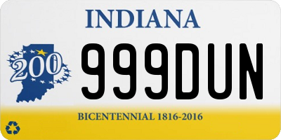 IN license plate 999DUN
