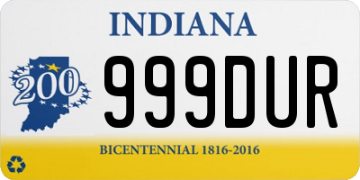 IN license plate 999DUR