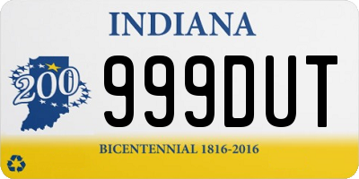 IN license plate 999DUT