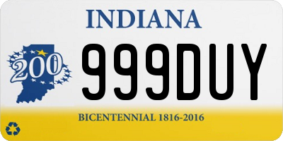 IN license plate 999DUY
