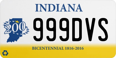 IN license plate 999DVS