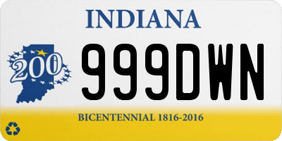 IN license plate 999DWN