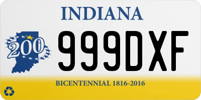 IN license plate 999DXF