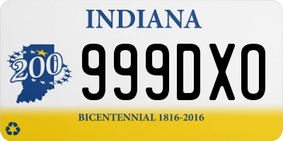 IN license plate 999DXO