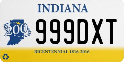 IN license plate 999DXT