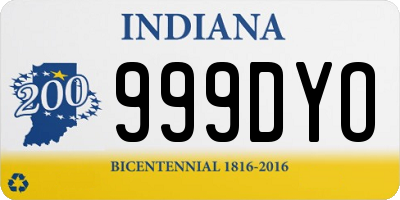 IN license plate 999DYO