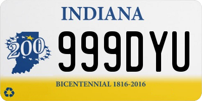 IN license plate 999DYU