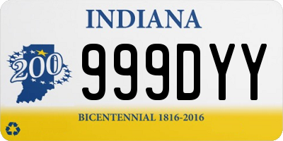 IN license plate 999DYY