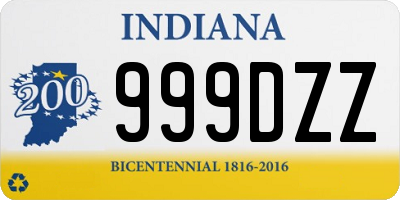 IN license plate 999DZZ