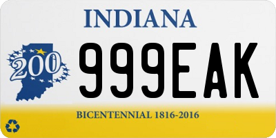 IN license plate 999EAK