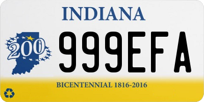 IN license plate 999EFA