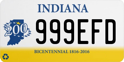 IN license plate 999EFD