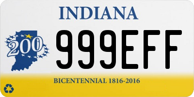 IN license plate 999EFF