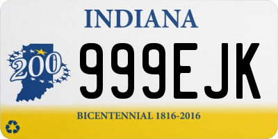 IN license plate 999EJK