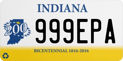 IN license plate 999EPA